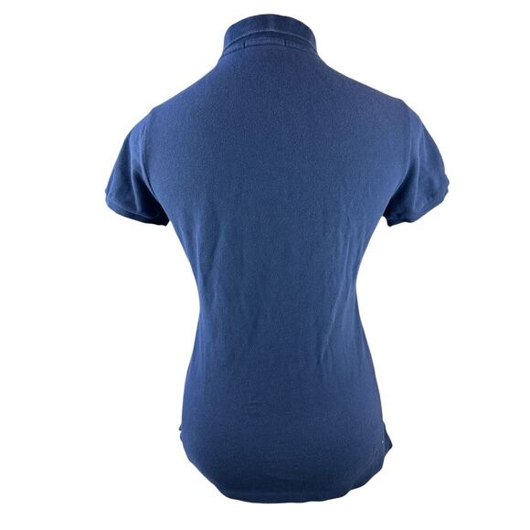 Ralph Lauren Big Pony USA Rugby Polo Shirt Slim Fitted SS Navy Blue Size Large - Picture 14 of 16